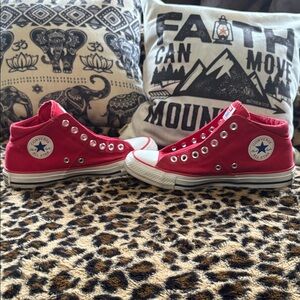 Converse Crimson High-Tops with White Details